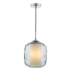 Majella Pendant Polished Chrome and Smoked Glass