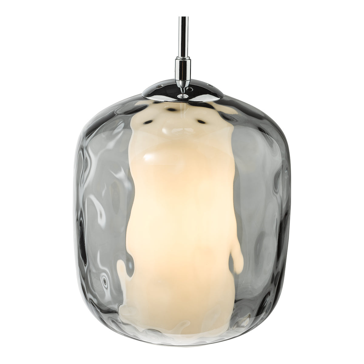 Majella Pendant Polished Chrome and Smoked Glass