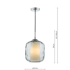 Majella Pendant Polished Chrome and Smoked Glass