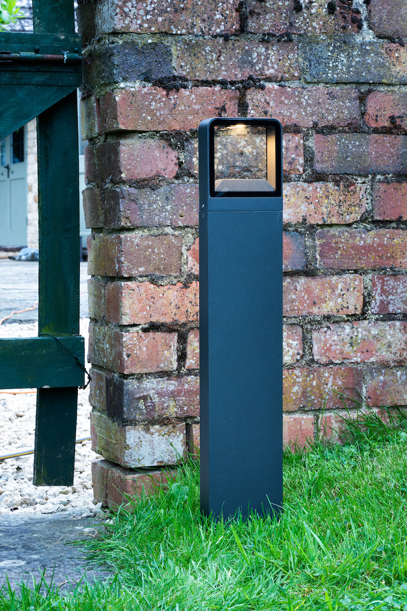 Malone Outdoor Post With Square Light Matt Grey IP65 LED