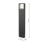 Malone Outdoor Post With Square Light Matt Grey IP65 LED