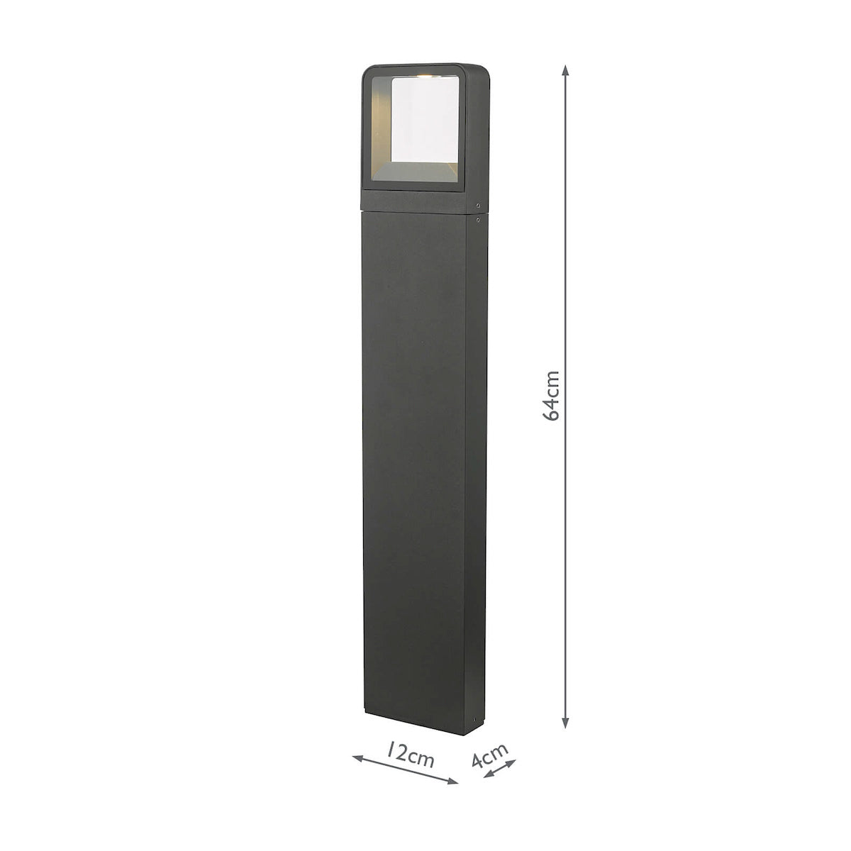 Malone Outdoor Post With Square Light Matt Grey IP65 LED