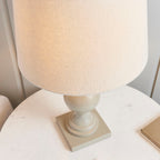 Marsham Taupe Table Lamp with Linen Shade & Inline Switch