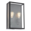 Mazin 2 Light Outdoor Wall Light Matt Black and Glass IP44
