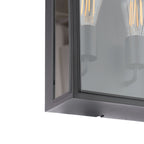 Mazin 2 Light Outdoor Wall Light Matt Black and Glass IP44