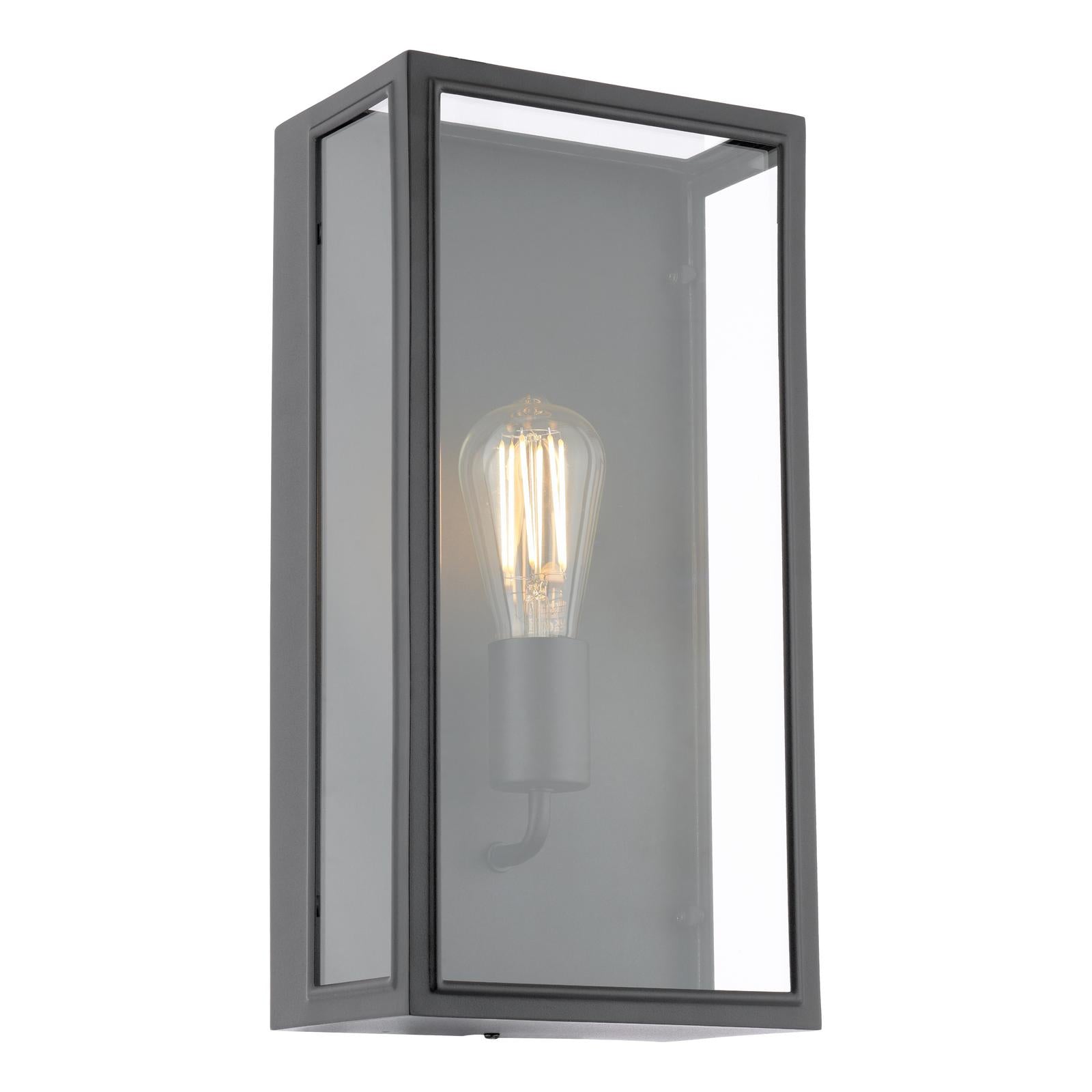Mazin Outdoor Wall Light Matt Black and Glass IP44