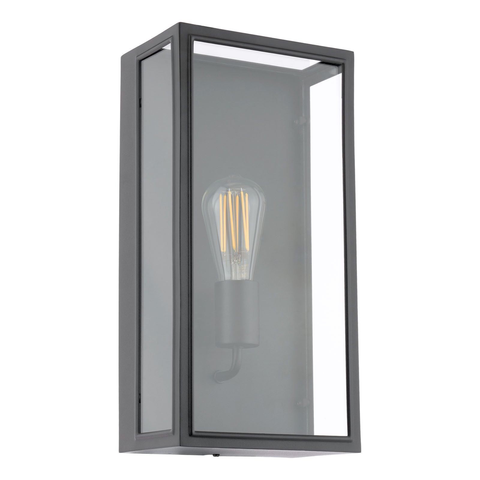 Mazin Outdoor Wall Light Matt Black and Glass IP44
