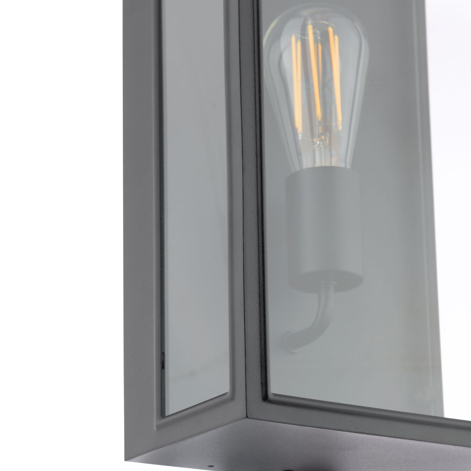 Mazin Outdoor Wall Light Matt Black and Glass IP44