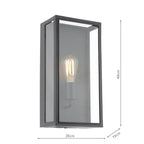 Mazin Outdoor Wall Light Matt Black and Glass IP44