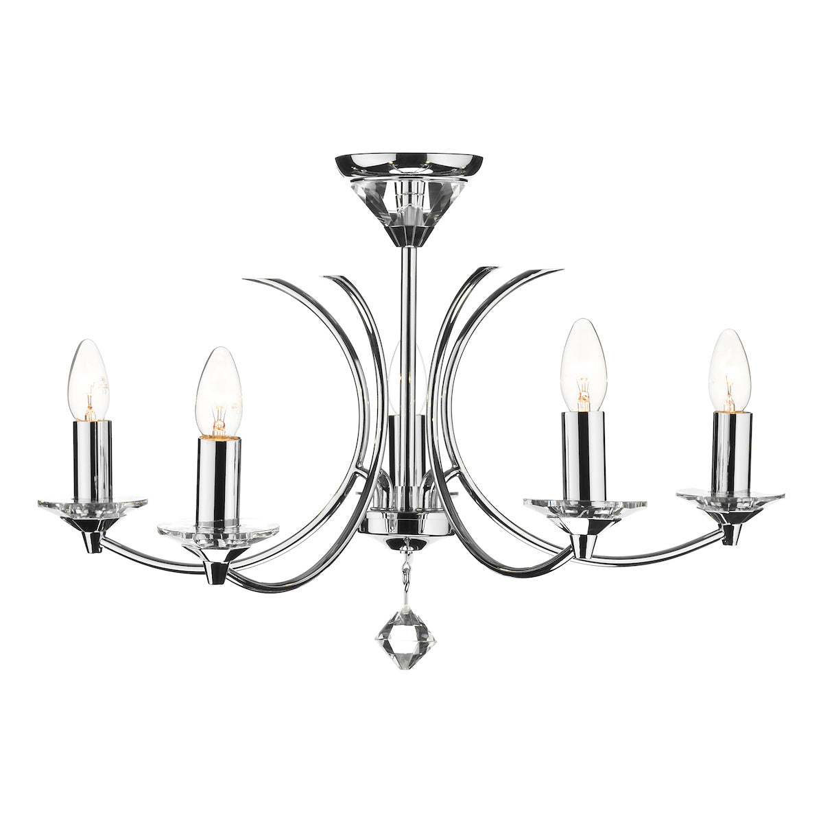 Medusa 5 Light Dual Mount Pendant K9 Crystal Polished Chrome