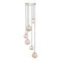 Mikara 6 Light Cluster Pendant Marble Effect Glass & Polished Chrome