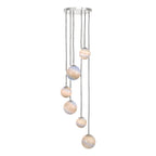 Mikara 6 Light Cluster Pendant Marble Effect Glass & Polished Chrome