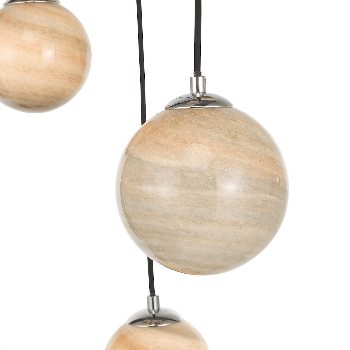 Mikara 6 Light Cluster Pendant Marble Effect Glass & Polished Chrome