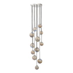 Mikara 12 Light Cluster Pendant Polished Chrome Marble Effect Glass 2.5M