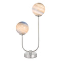 Mikara 2 Light Table Lamps Polished Chrome Marble Effect Glass