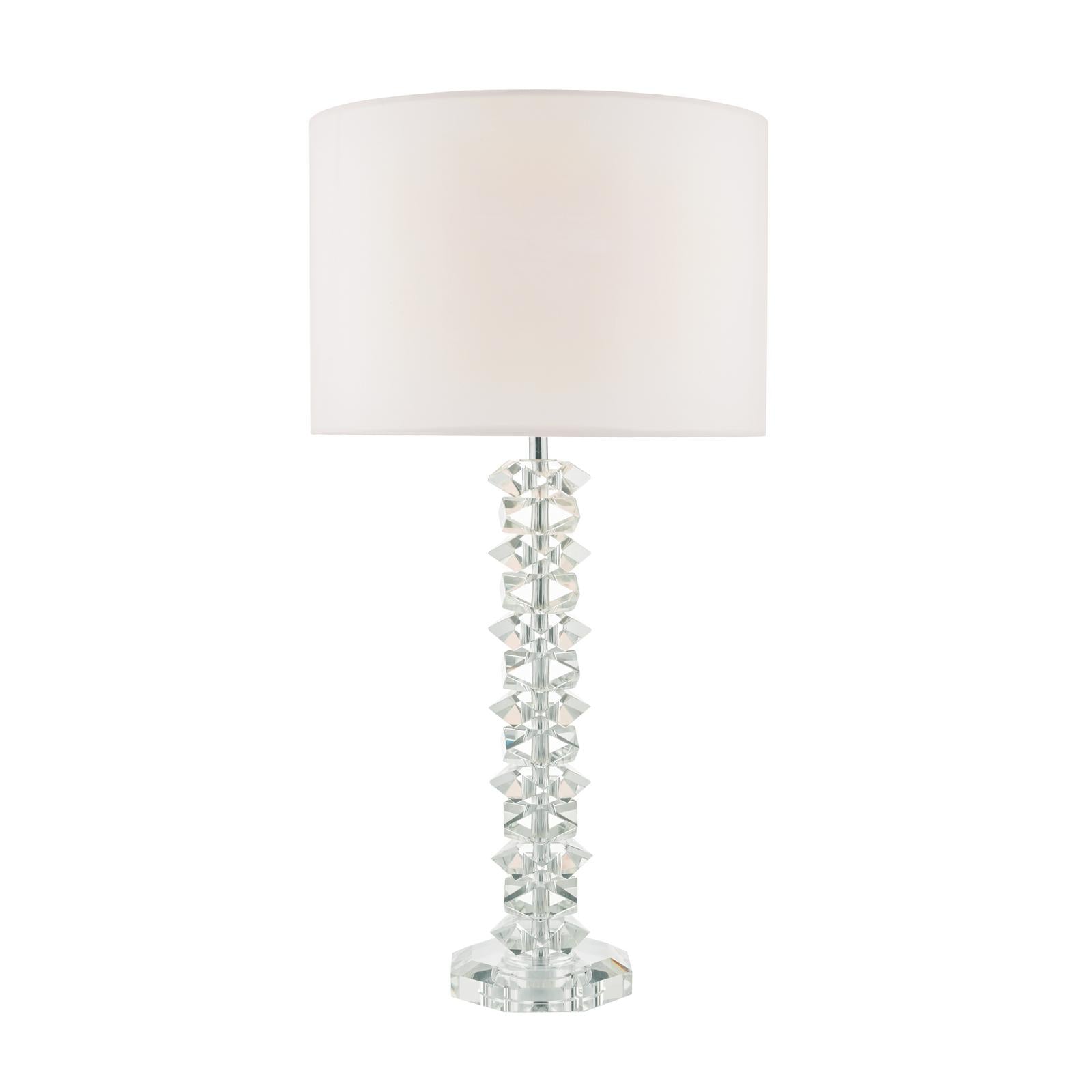 Mina Table Lamps Polished Chrome & Crystal With Shade
