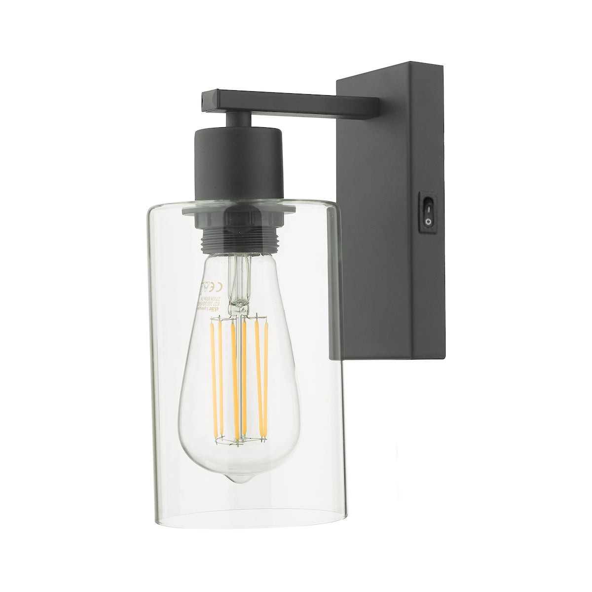 Miu Wall Light Matt Black Glass