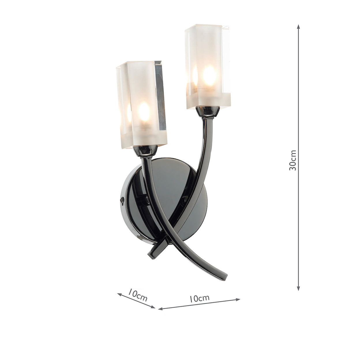 Morgan Double Wall Bracket Black Chrome