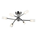Morgan 6 Light Semi Flush Black Chrome