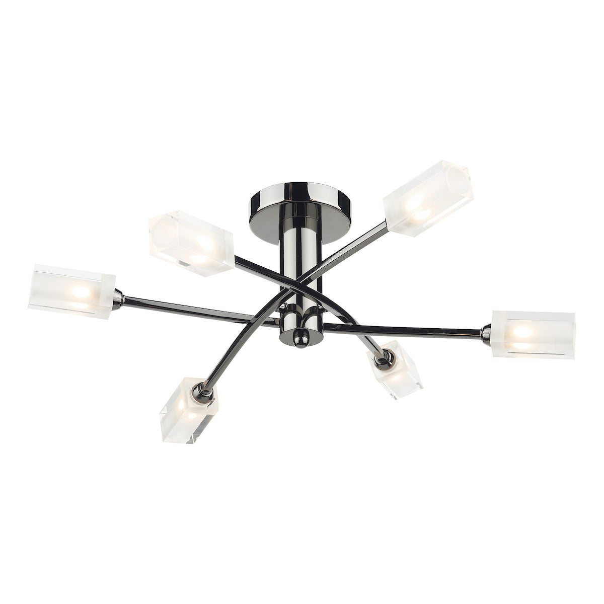 Morgan 6 Light Semi Flush Black Chrome