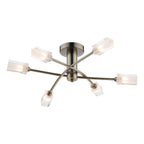 Morgan 6 Light Semi Flush Antique Brass