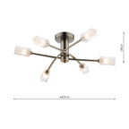 Morgan 6 Light Semi Flush Antique Brass