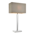 Moreto 1-Light Chrome Table Lamp with Grey Faux Silk Shade