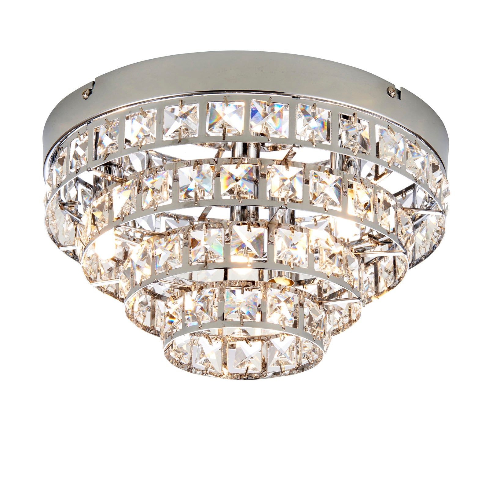 Motown 4-Light Polished Chrome Semi Flush Ceiling Light with Glass Beads