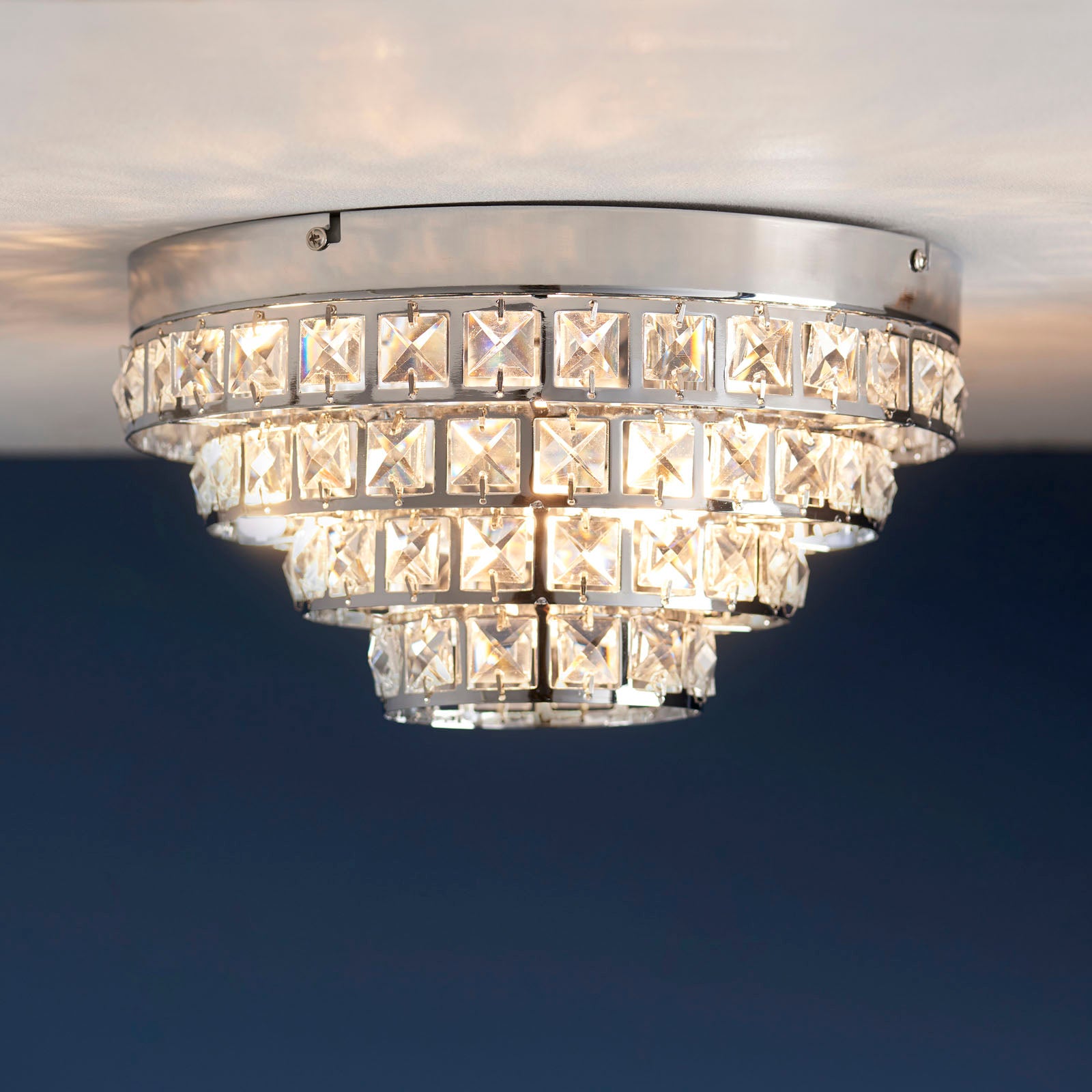 Motown 4-Light Polished Chrome Semi Flush Ceiling Light with Glass Beads