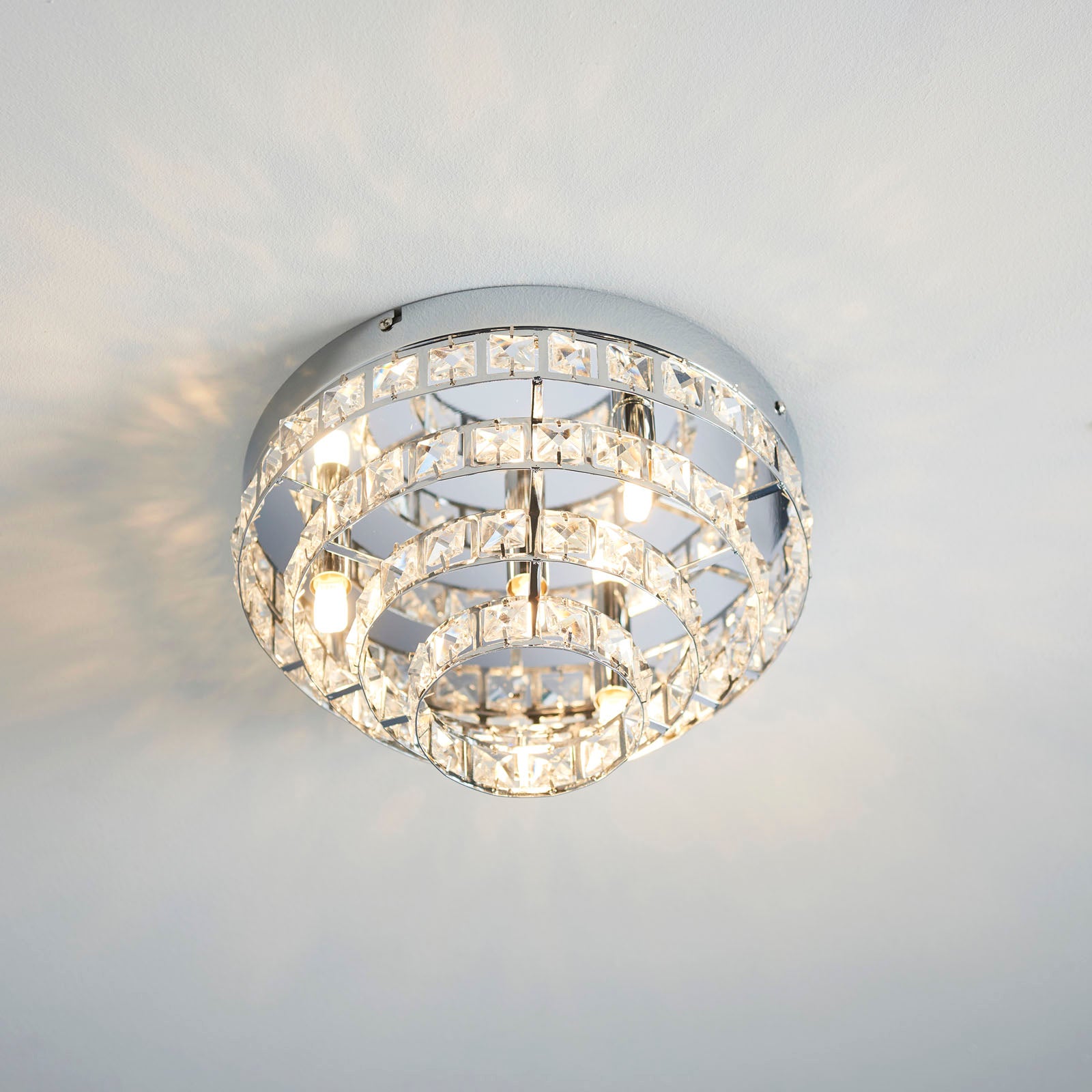 Motown 4-Light Polished Chrome Semi Flush Ceiling Light with Glass Beads