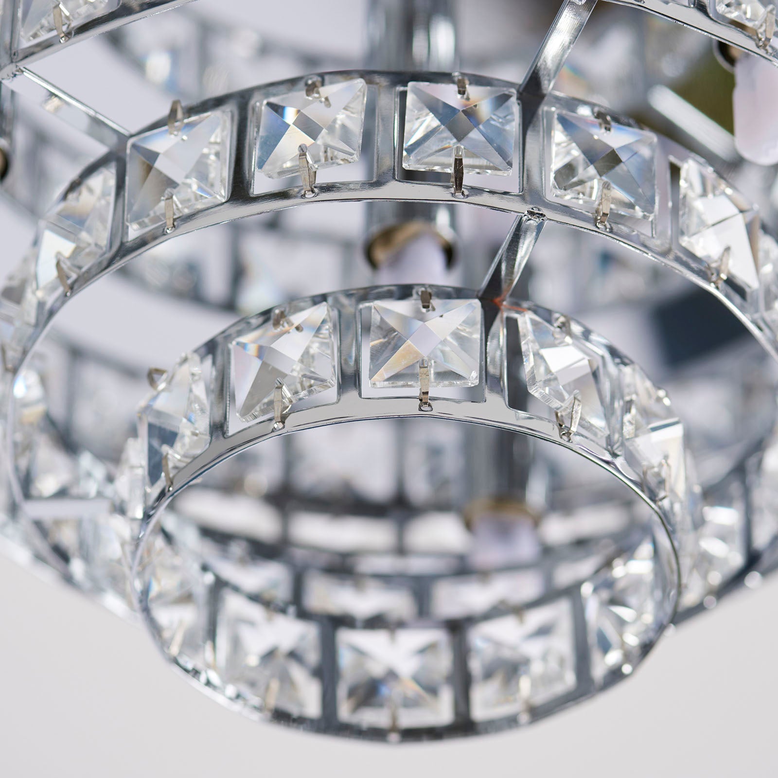 Motown 4-Light Polished Chrome Semi Flush Ceiling Light with Glass Beads