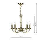 Murray 5 Light Dual Mount Pendant Antique Brass