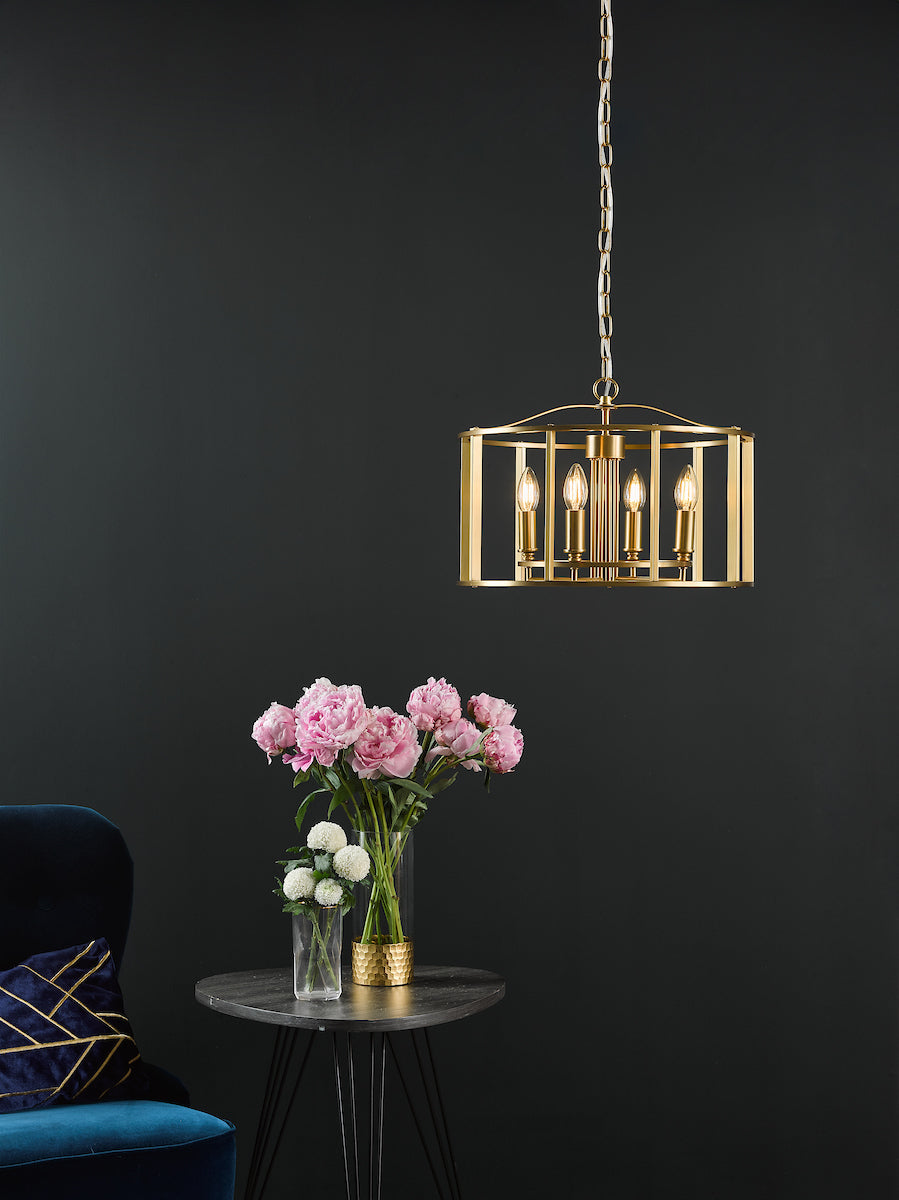 Myka 4 Light Pendant Brushed Bronze