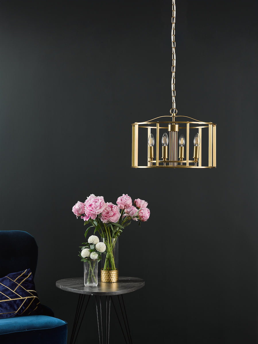 Myka 4 Light Pendant Brushed Bronze