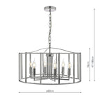 Myka 6 Light Pendant Polished Chrome