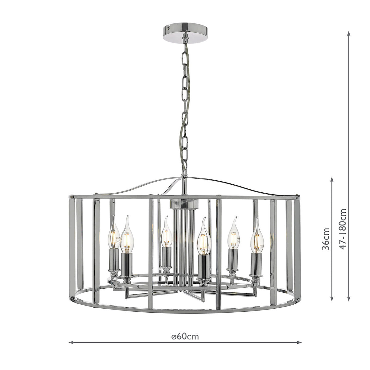 Myka 6 Light Pendant Polished Chrome