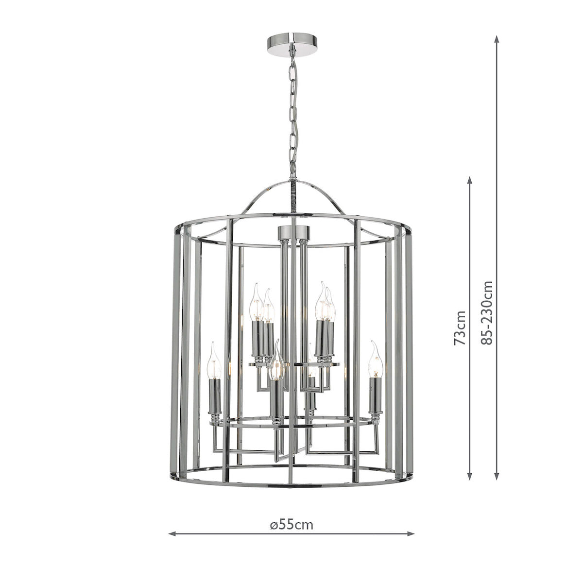 Myka 8lt Lantern Polished Chrome