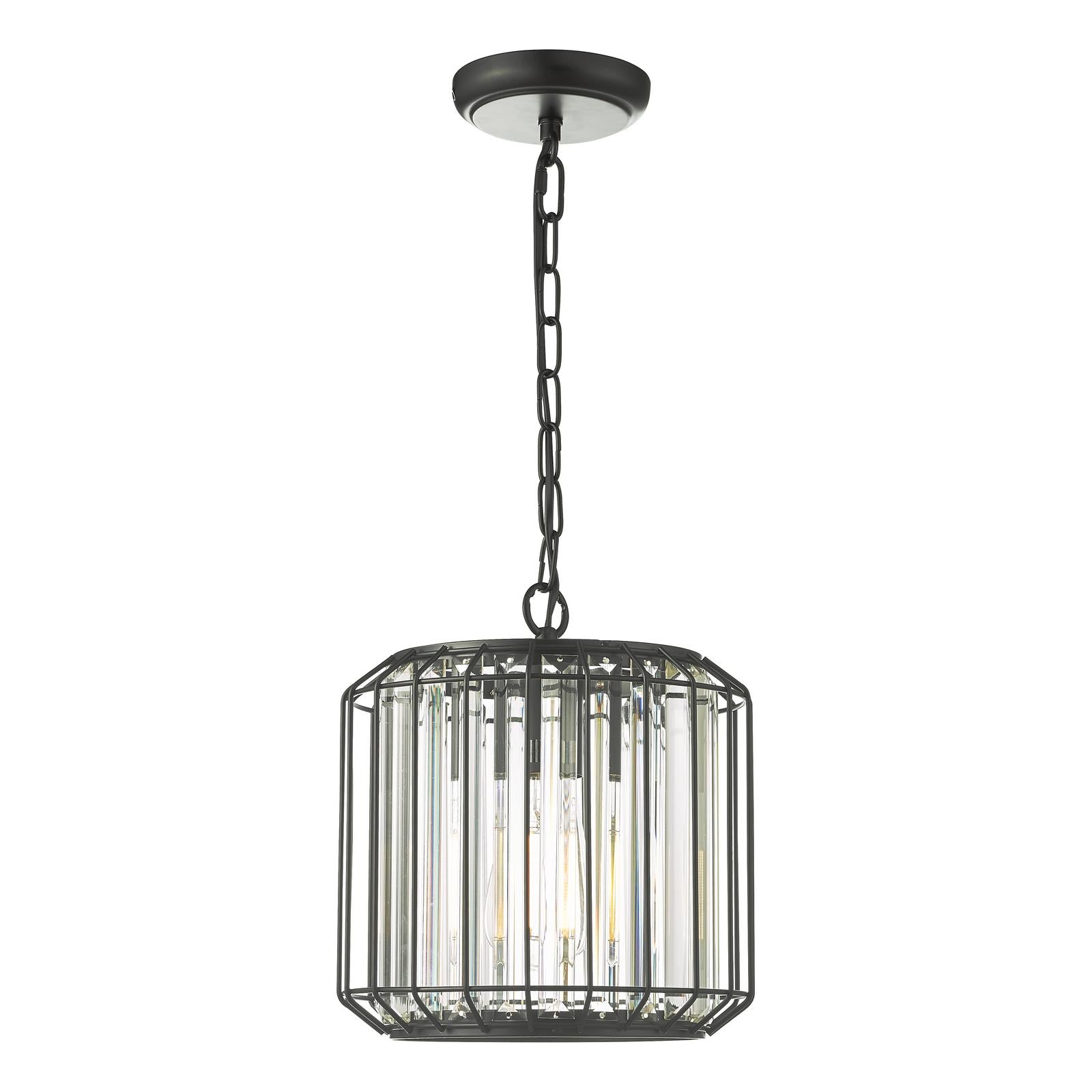 Naeva Pendant Satin Black & Crystal