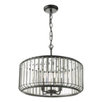 Naeva 4 Light Pendant Satin Black Crystal