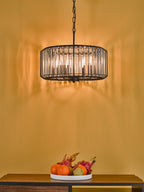 Naeva 4 Light Pendant Satin Black Crystal