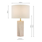 Nalani Table Lamps Pink Marble Effect With Shade