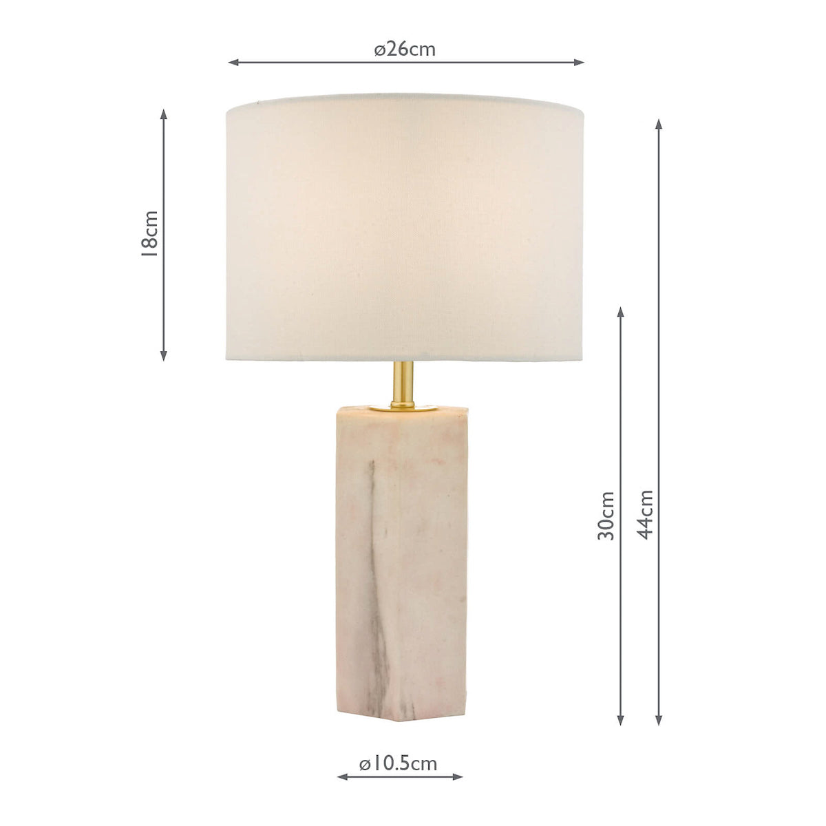 Nalani Table Lamps Pink Marble Effect With Shade