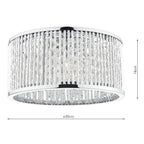 Nantes 3 Light Flush Polished Chrome