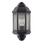 Nelson Outdoor Wall Light Matt Black and Glass IP44
