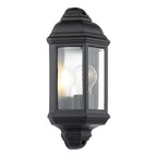 Nelson Outdoor Wall Light Matt Black and Glass IP44