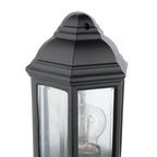 Nelson Outdoor Wall Light Matt Black and Glass IP44