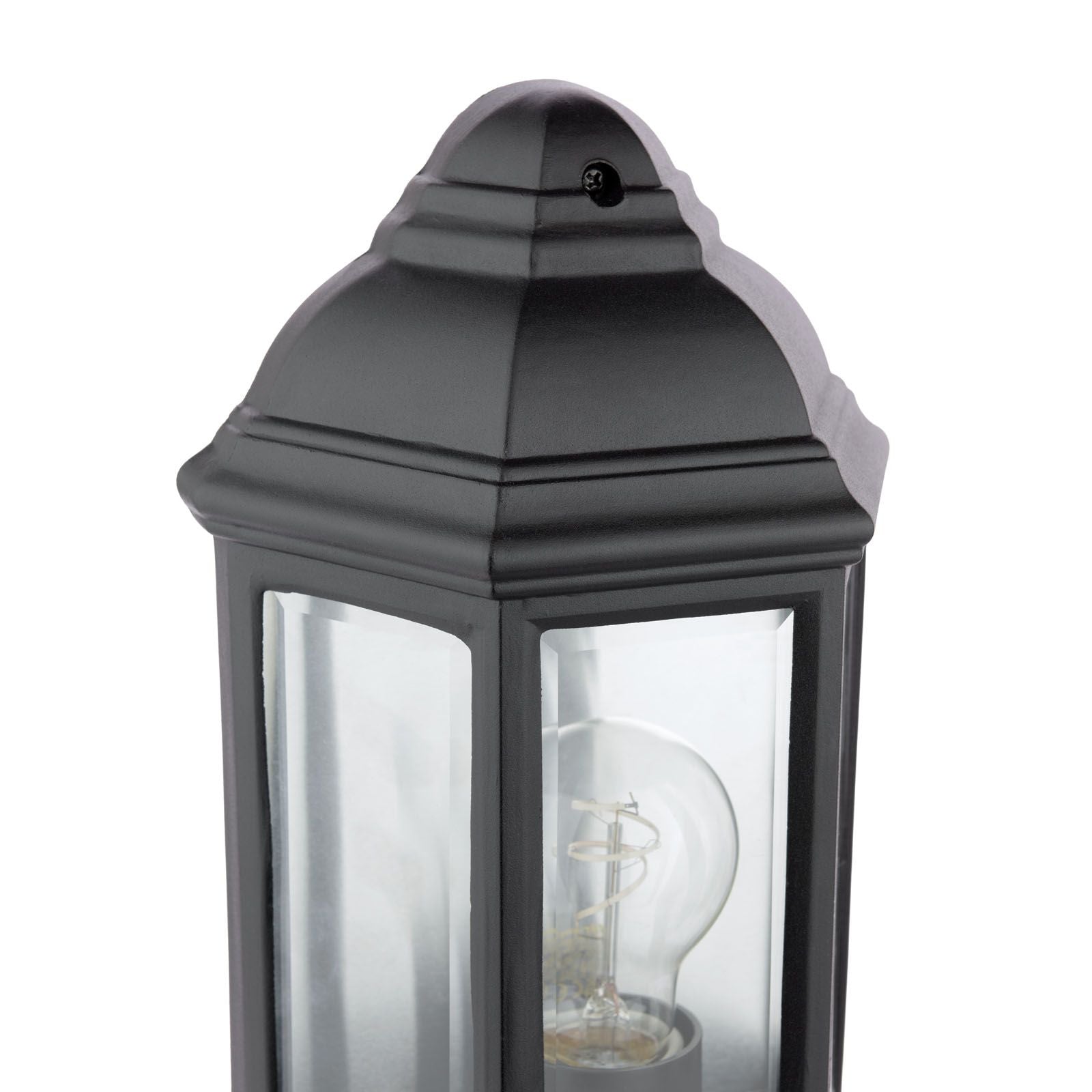 Nelson Outdoor Wall Light Matt Black and Glass IP44