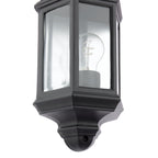 Nelson Outdoor Wall Light Matt Black and Glass IP44