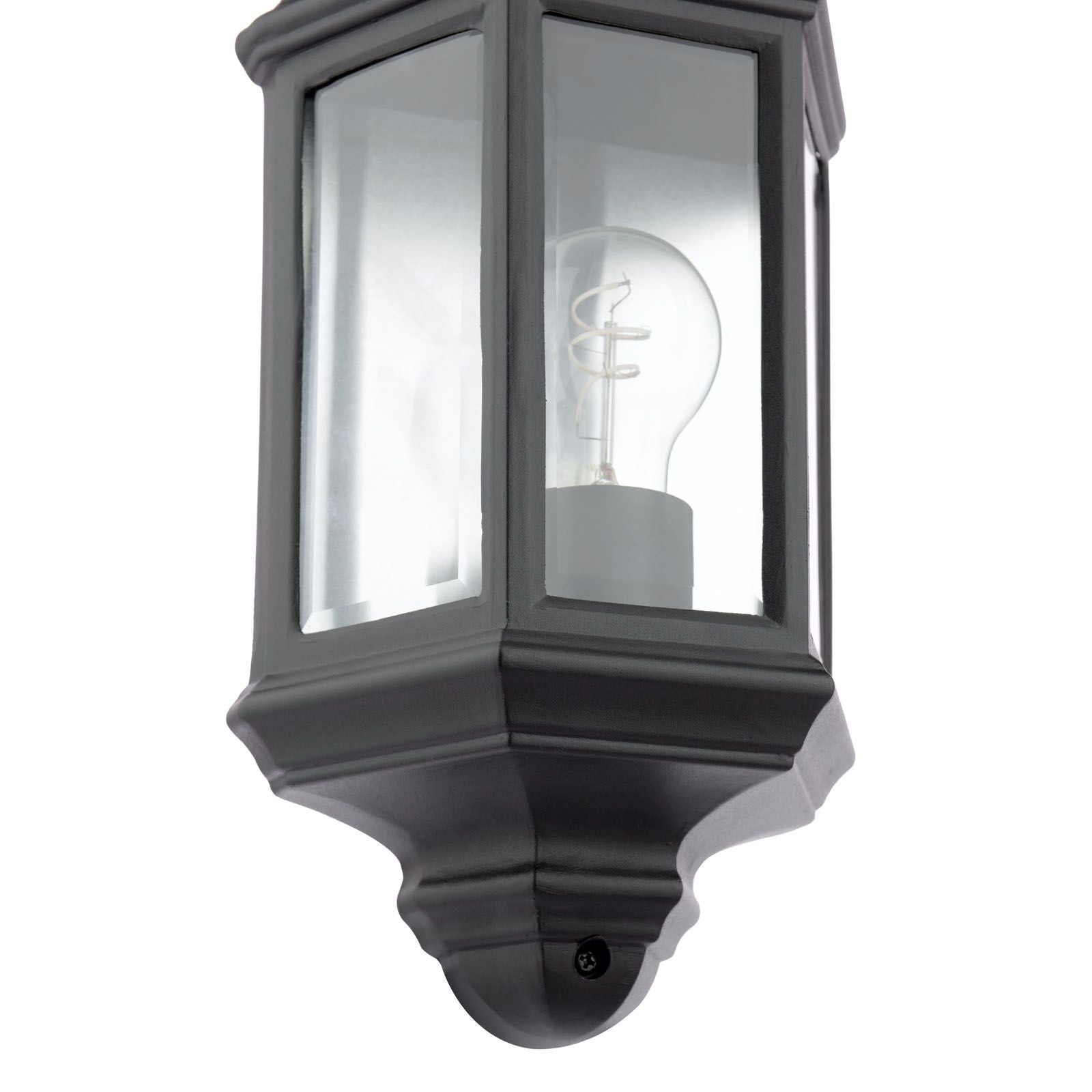 Nelson Outdoor Wall Light Matt Black and Glass IP44
