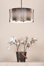 Netra 3 Light Pendant Satin Bronze and Ivory